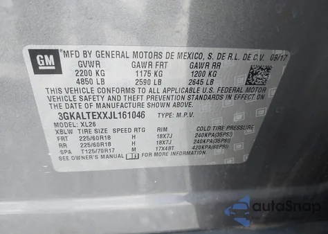 2018 GMC Terrain Sle from USA, damaged, VIN 3GKALTEXXJL161046